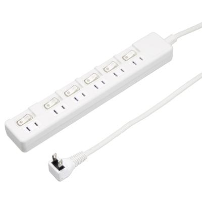 YAZAWA 6-Outlet Power Strip with Energy-Saving Function, 2m, White H8S662WH