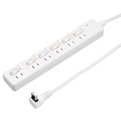 YAZAWA 6-Outlet Power Strip with Surge Protector, 1m, White H8KS661WH