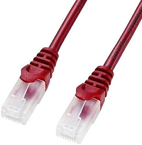 Sanwa Supply CAT5e LAN Cable with Clip-Proof Design, 15m, Red LA-Y5TS-15R