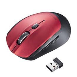 Sanwa Supply Wireless Blue LED Mouse (5-Button, Red) MA-WB509R