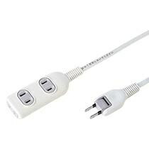 Sanwa Supply Power Strip 3 Outlets, 2P (3m) Easy-to-Wire Swing Plugs TAP-3W3N