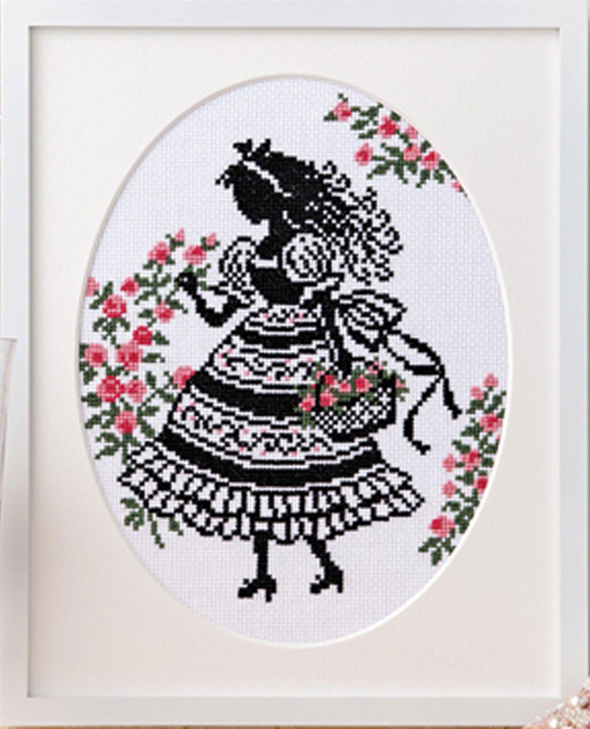 Olimpas Silk Cross-Stitch Kit “Megumi Onoe's Girl's Stitch” No.7385 Flower Basket