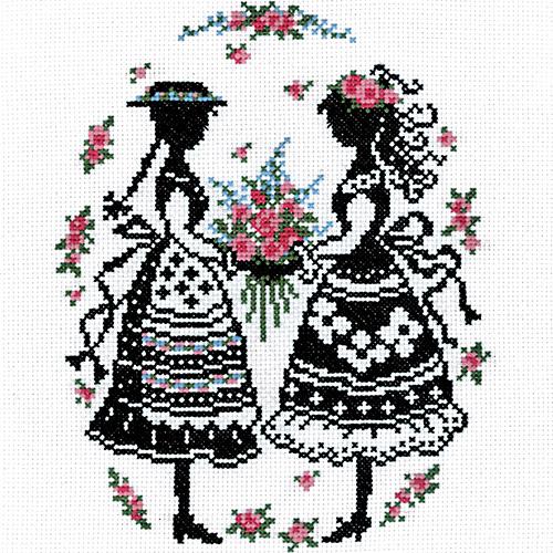 Olimpas Silk Cross-Stitch Embroidery Kit Megumi Onoe “The Story of Anne of Green Gables” Anne and Diana 7455