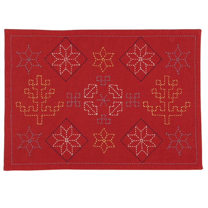 Olimpas Silk Sashiko Kit: Nordic Motif Placemat SK-346