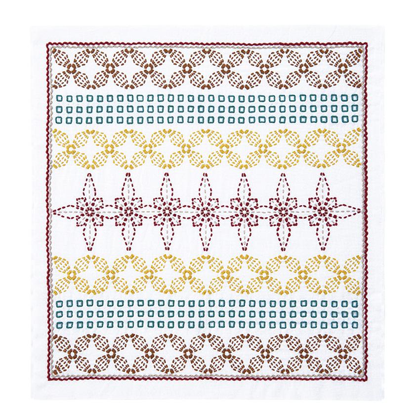 Olimpas Silk Sashiko Kit Sashiko Flower Dishcloth La bouquetiere SK-431 Poinsettia
