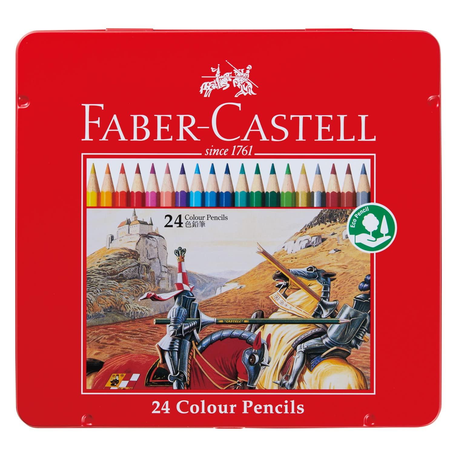 Faber-Castell Oil-Based Colored Pencils Flat Tin 24-Color Set TFC-CP/24C