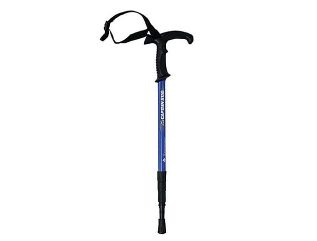 CAPTAIN STAG Trekking Pole Trekking Stick T-Grip 4-Section Telescopic Anti-Shock System Blue FEEL BOSCO M-9841