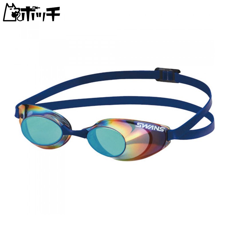 [Swans] Made in Japan Swimming Goggles Sniper SR-10M EMSK Smoke × Emerald Mirror Racing Non-Cushion 12 Years Old and Up FINA Certified