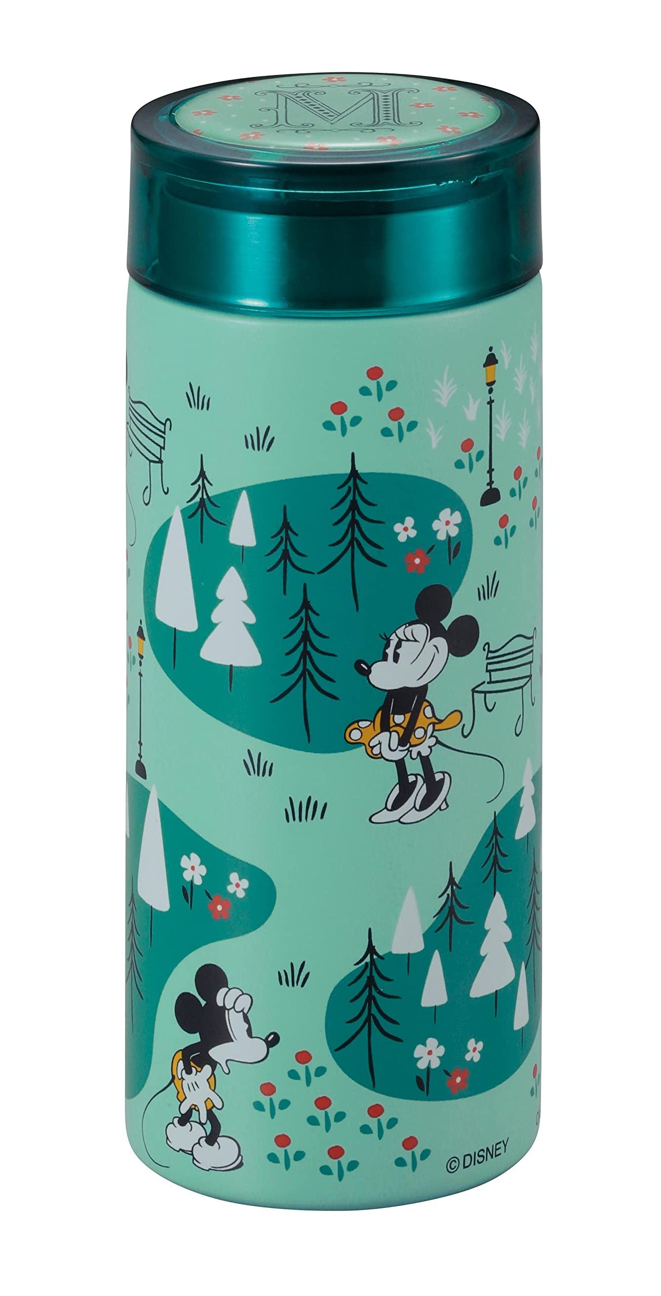Pearl Metal Water Bottle Disney Smart Personal Bottle 200ml Lightweight Vacuum Double-Wall Construction Insulated for Hot & Cold Mickey & Minnie/Meeting Place