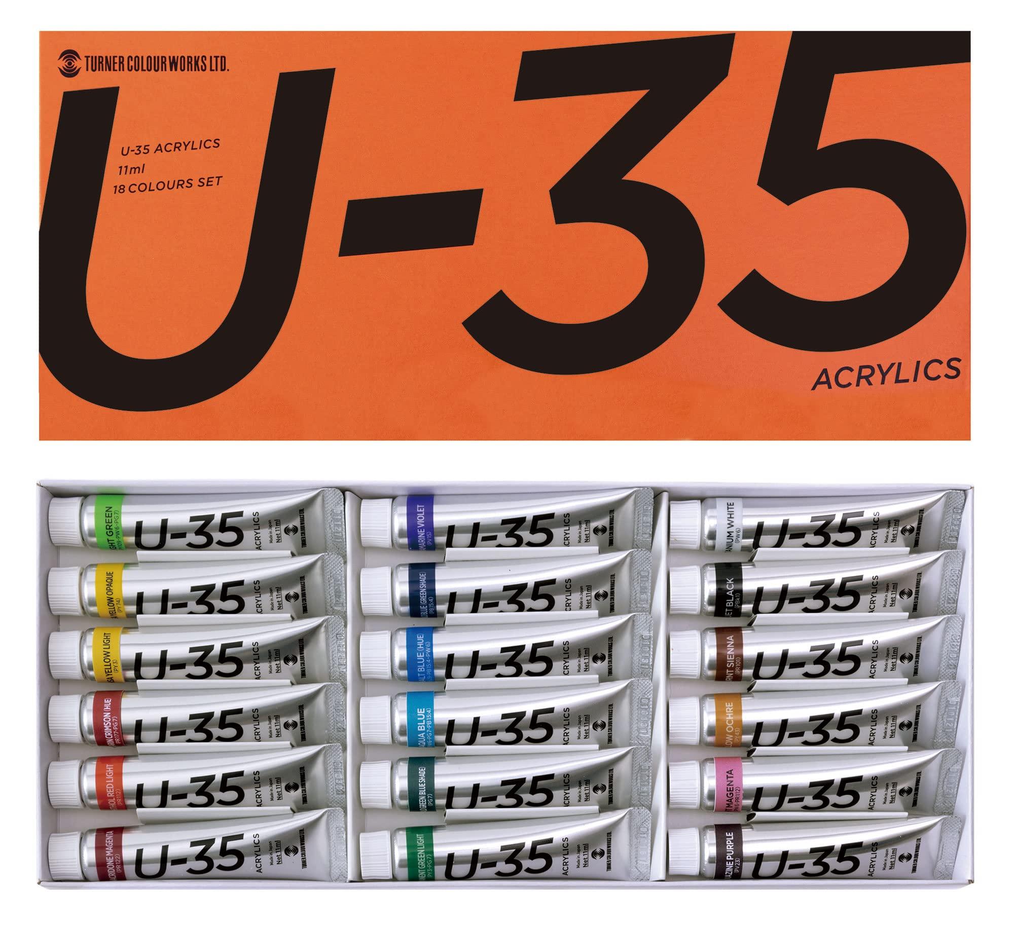 T U-35 Acrylics 11? Paper Box 18-Color Set