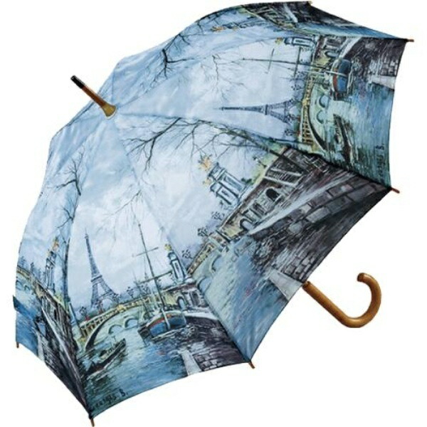 U-Power Umbrella Multi-Color 58cm (Rib Length) Wooden Jump Umbrella Masterpiece Series Eiffel Tower AU-02207