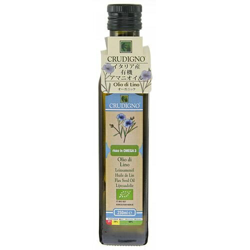 [CRUDIGNO] Organic Flaxseed Oil 250ml (Italian, JAS Organic Certified, Cold-Pressed, Omega-3 & 6, Alpha-Linolenic Acid, Easy to Drink, Flaxseed Oil)