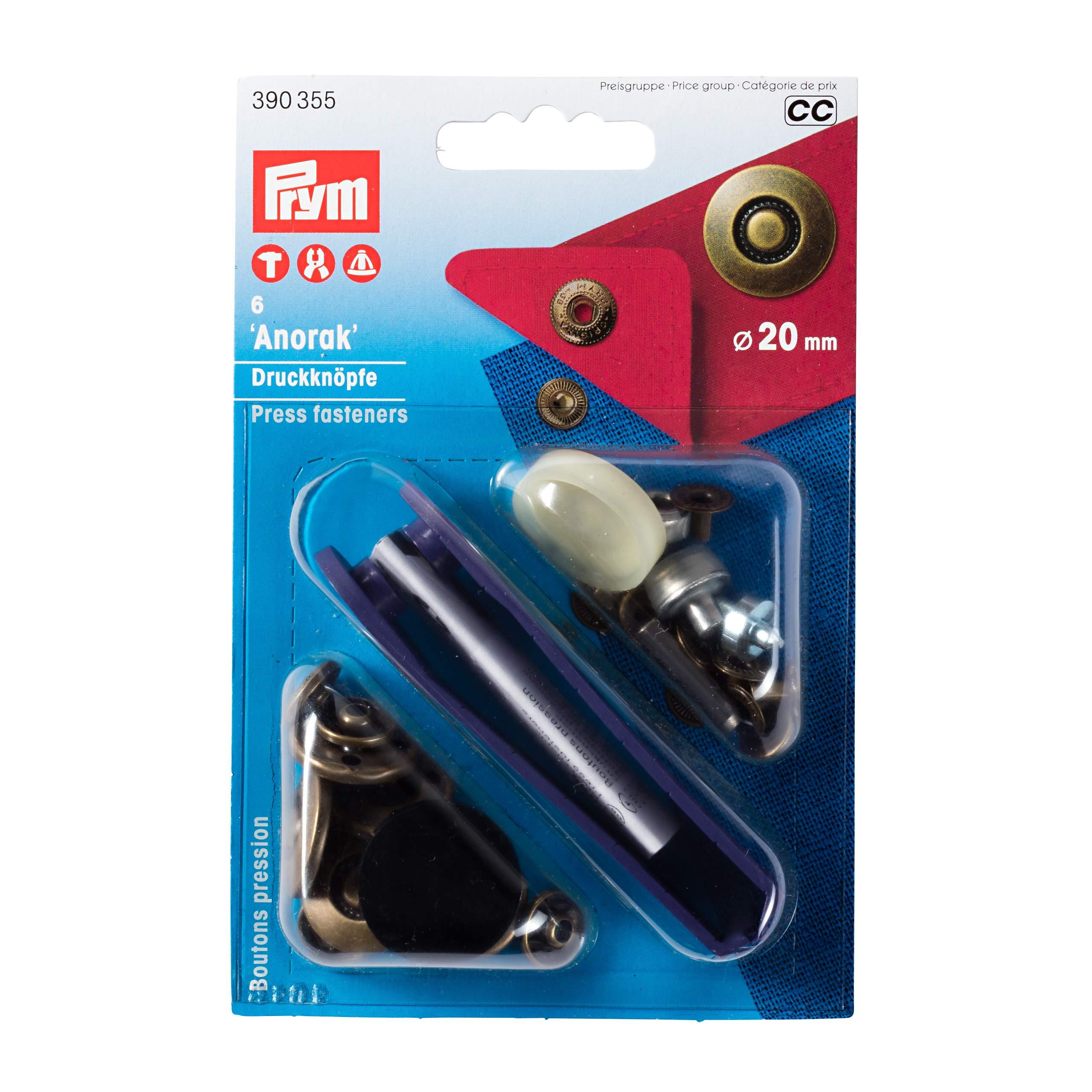 Prym Snap Button Anorak Kit φ20mm 6 Sets Antique Brass 390355