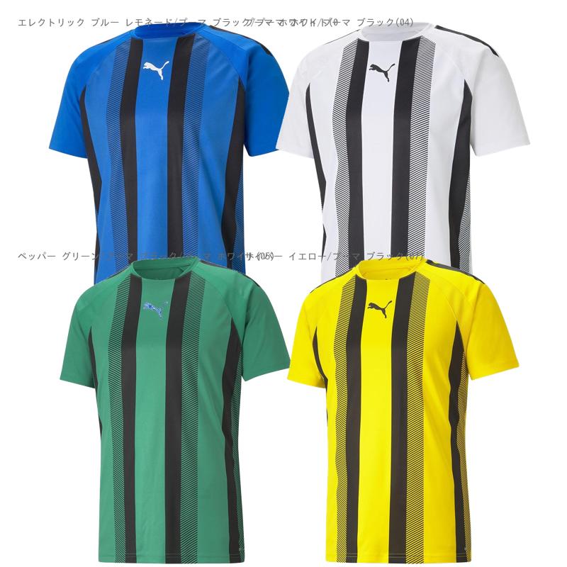 [PUMA] Soccer Shirt TEAMLIGA Stripe Game Shirt 705152 Men's 2024 Fall/Winter Color Pepper Green Black White (05) L
