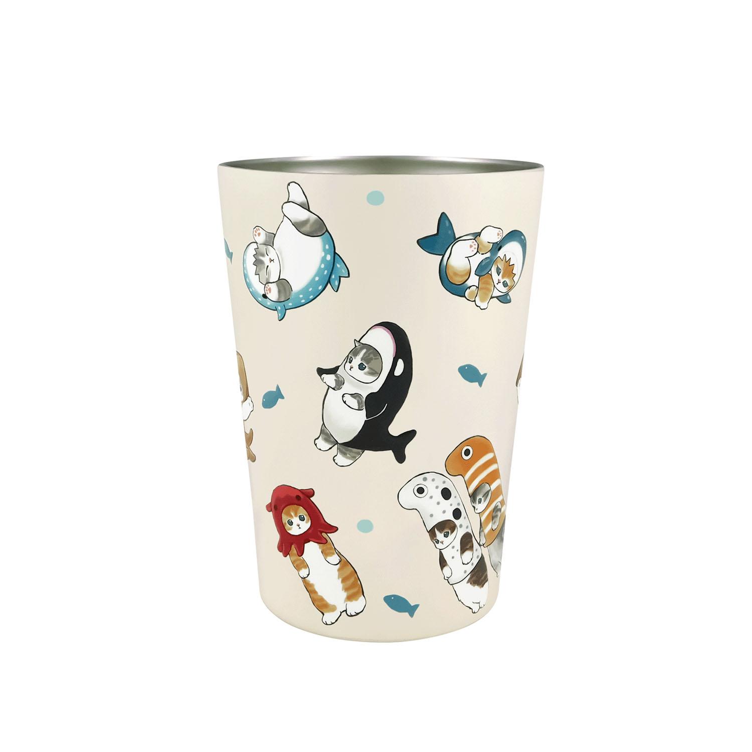 mofusand 2-Way Vacuum Double-Wall Tumbler M Office Work Desk Cup Insulated Hot/Cold Function Holder Cup Cute Cat 53-2036