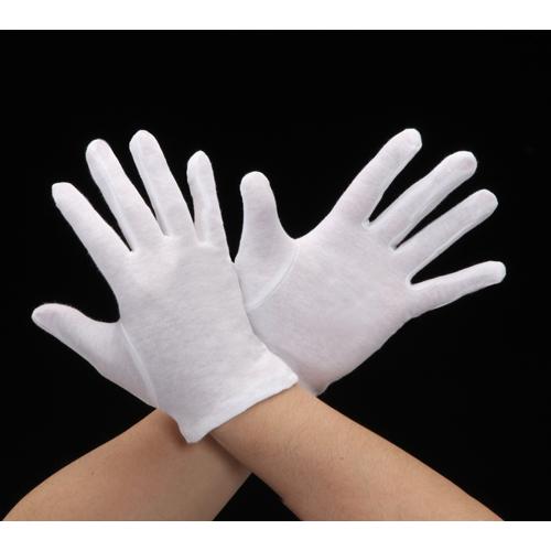 [M] Gloves (Lightweight, Cotton/12 pairs) Body: White Cuff: White M