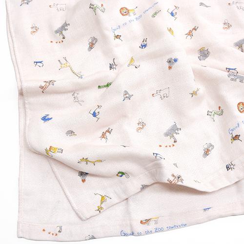 Imabari Towel CONTEX Trois Gauze Bath Towel Zoo (Pink)