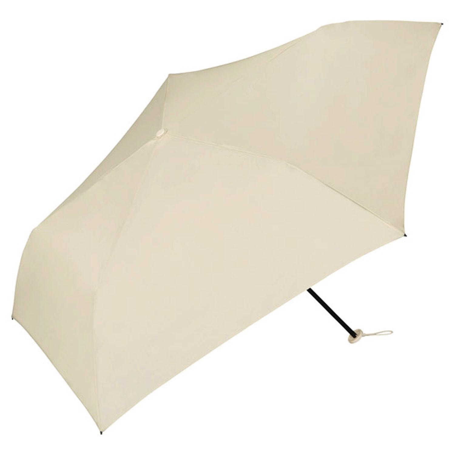 Wpc. Ultra-Lightweight Umbrella [Air-Light] Solid Mini Beige Folding Umbrella for Women 55cm 115g Stylish Cute Commuting School Travel Compact Small Lightweight Pastel Solid Color Women AL03-001-002