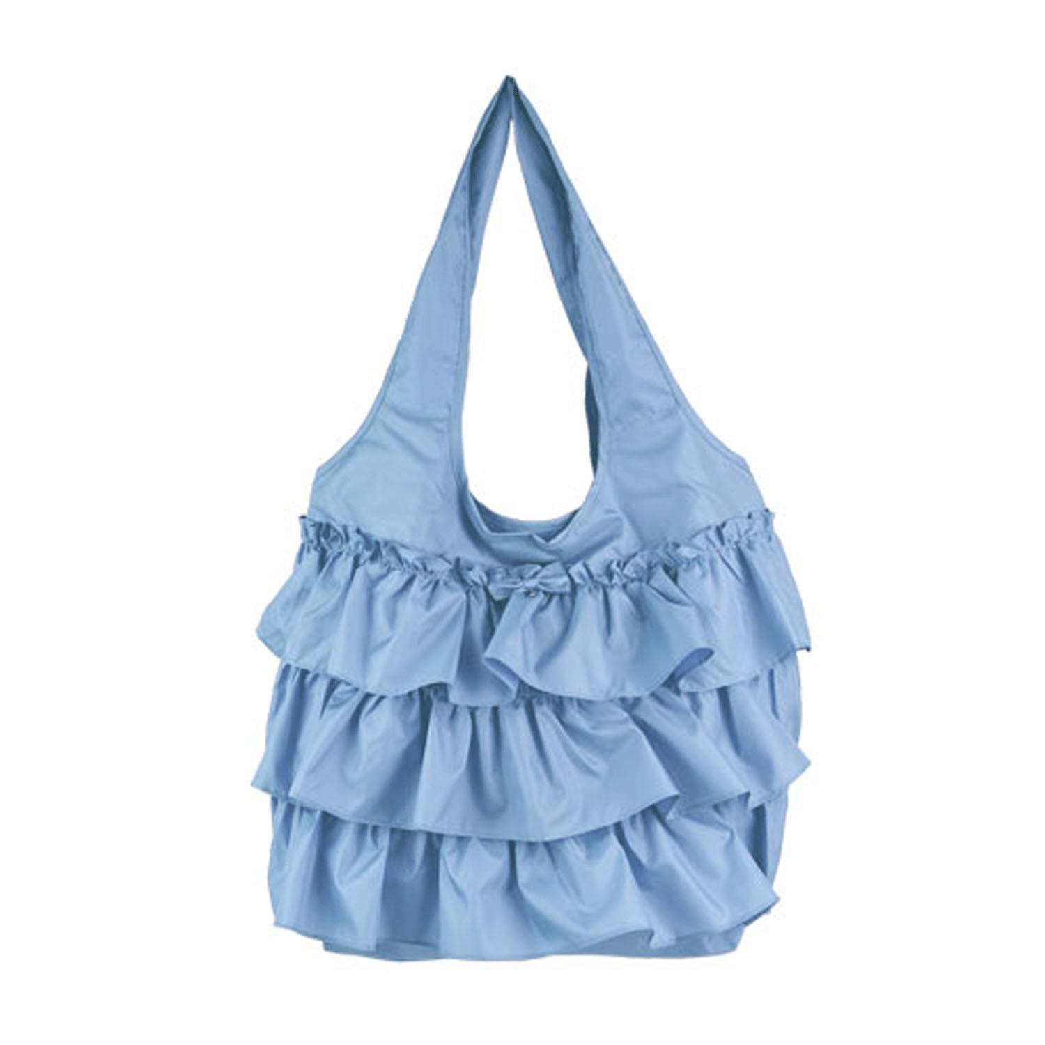 [LA LUICE] Ruffled Eco Bag, Foldable Bag (Black)