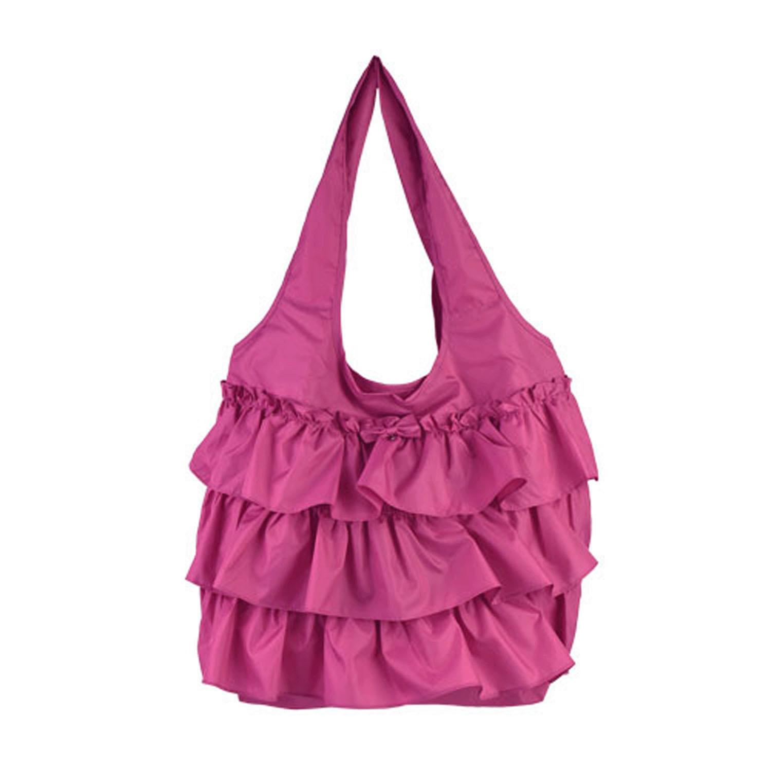 Three-Tiered Frill Eco Bag Chocolate