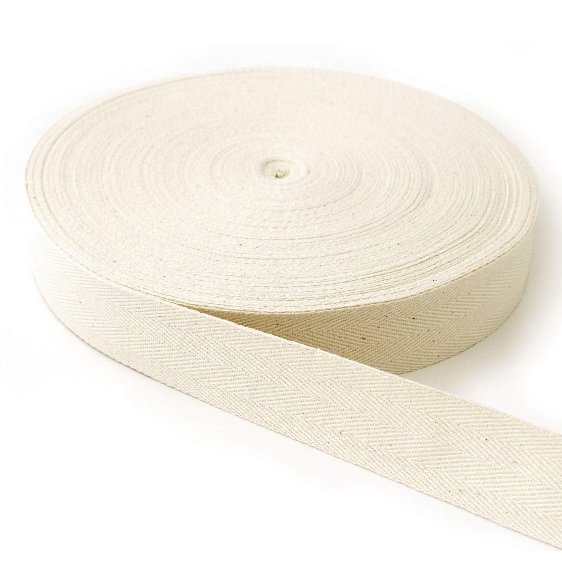 Nippon Chuko Cotton Twill Tape (50% Cotton, 50% Rayon) Width 38mm × 50m Roll Natural Color Craft Supplies Tape Twill Tape