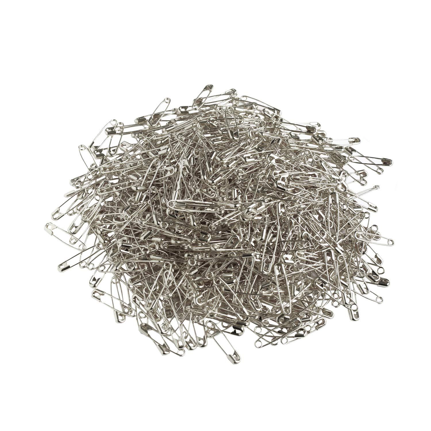 MERZEN Snap-In Safety Pins, Silver, 38mm, 1000-Pack AC113-3