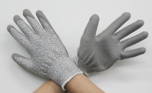[M] Gloves (Cut-resistant, Slip-resistant / Dyneema) Body: Gray Cuff: White M