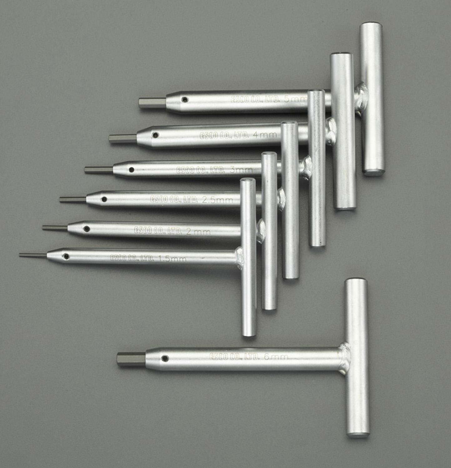 1.5–6.0 mm / 7-piece set [Hexagon] T-handle wrench