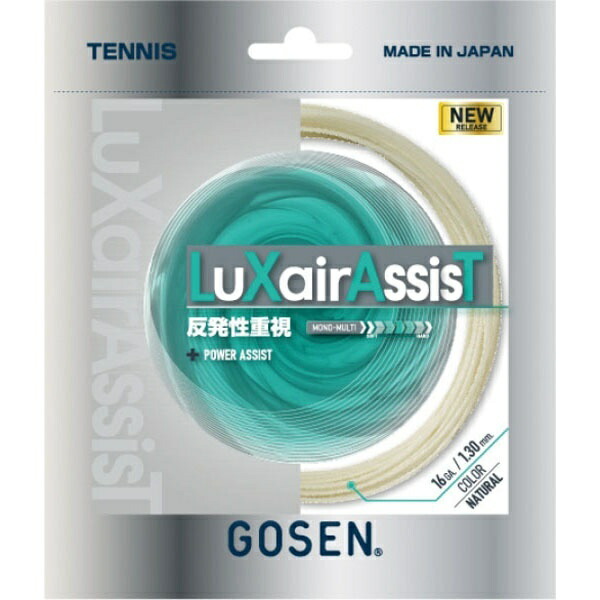 GOSEN Tennis String LuXairAssisT 16L Natural TSLXA1NA