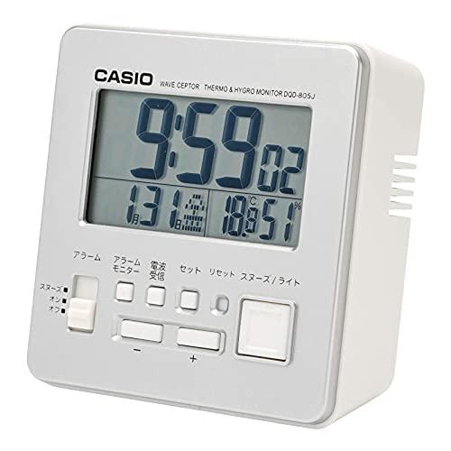 CASIO Alarm Clock Radio-Controlled Clock Silver Digital Compact Snooze Light DQD-805J-8JF