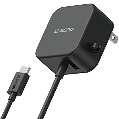 ELECOM Charger Total 12W A Port ×1 Type-C Cable 1.5m Black MPA-ACC22BK