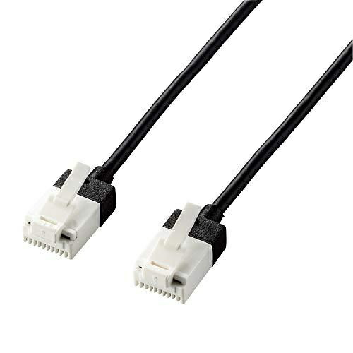 ELECOM LAN Cable CAT6A 5m Non-Breakable Clips Super Slim Black LD-GPASST/BK50