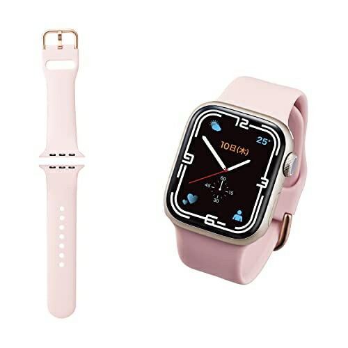 [ELECOM] Apple Watch Band 41mm 40mm 38mm [Compatible with Apple Watch Series 8, 7, SE2, SE, 6, 5, 4, 3, 2, 1] Silicone S Size Nuance Color Pink AW-41BDSCGPN