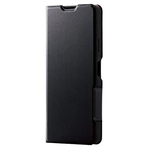 ELECOM Xperia 10 IV (SO-52C SOG07 A202SO) Case Cover Wallet-Style Leather Shock-Resistant Magnetic Flap Ultra-Lightweight Slim Black PM-X222PLFUBK