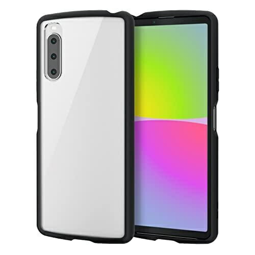 ELECOM Xperia 10 IV (SO-52C SOG07 A202SO) Case Cover Shockproof Hardness 8H Lightweight Slim Clear Back with Strap Hole TOUGH SLIM LITE Black PM-X222TSLFCBK