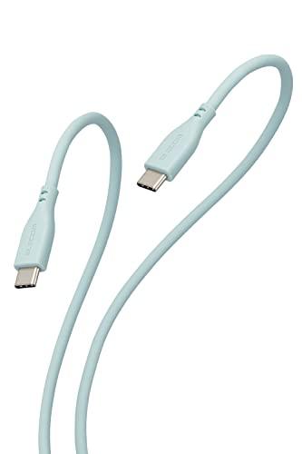 ELECOM Type-C Cable USB-C & USB-C 2m 60W USB PD Compatible Soft Silicone Pearl Green MPA-CCSS20GN