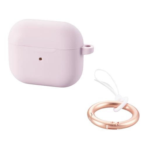 ELECOM AirPods 3rd Generation Case Cute &me Silicone with Carabiner Wireless Charging Compatible Lavender AVA-AP5SCPU