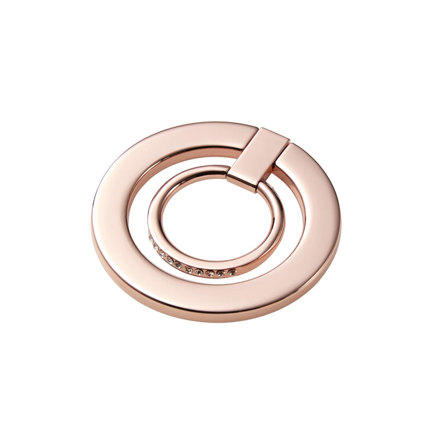 ELECOM Smartphone Ring Magnet Magsafe Smartphone Stand Load Capacity: 800g Fall Prevention Cute Pink Gold P-STRMKGSPN