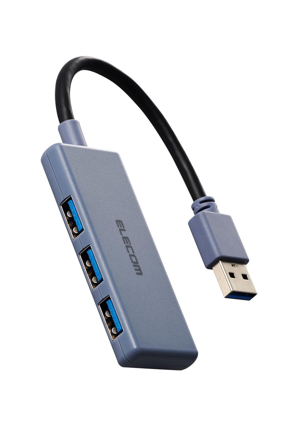 ELECOM USB Hub USB 3.0 Bus-Powered 3-Port Navy U3H-H030NV