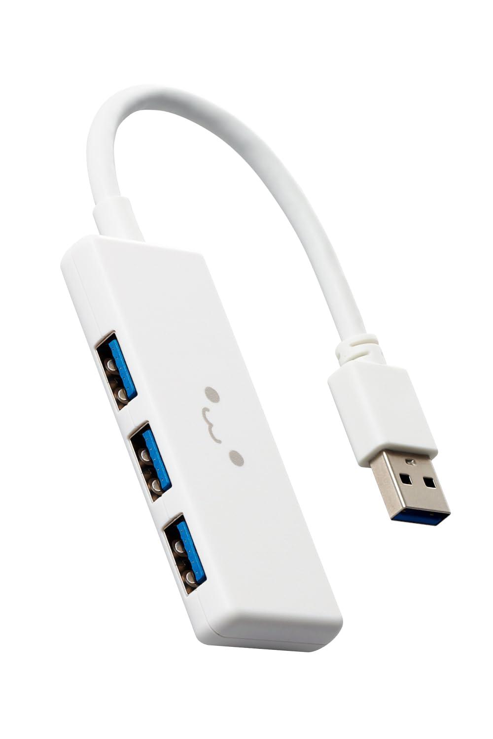 ELECOM USB Hub USB 3.0 Bus-Powered 3-Port White (Shiro-chan) U3H-H030WF
