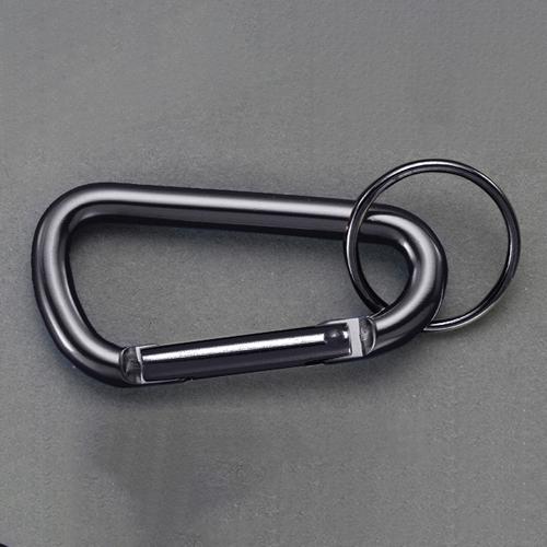 6x60mm Carabiner Hook (Aluminum/Black, 10 pieces) Black