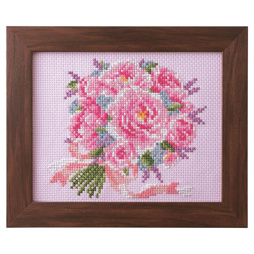 COSMO Embroidery Kit Seasonal Flower Arrangements: Peony Bouquet No.522206