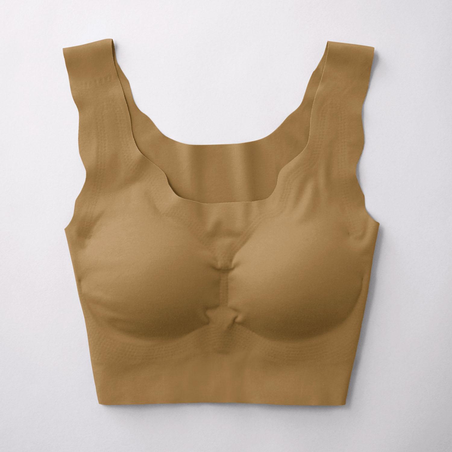 [GUNZE] Half Top Kirei Lab Cotton Blend 3D Molded Cup Organic Cotton Fitte Half Top Bra KB3155K Women's 1. Light Brown L