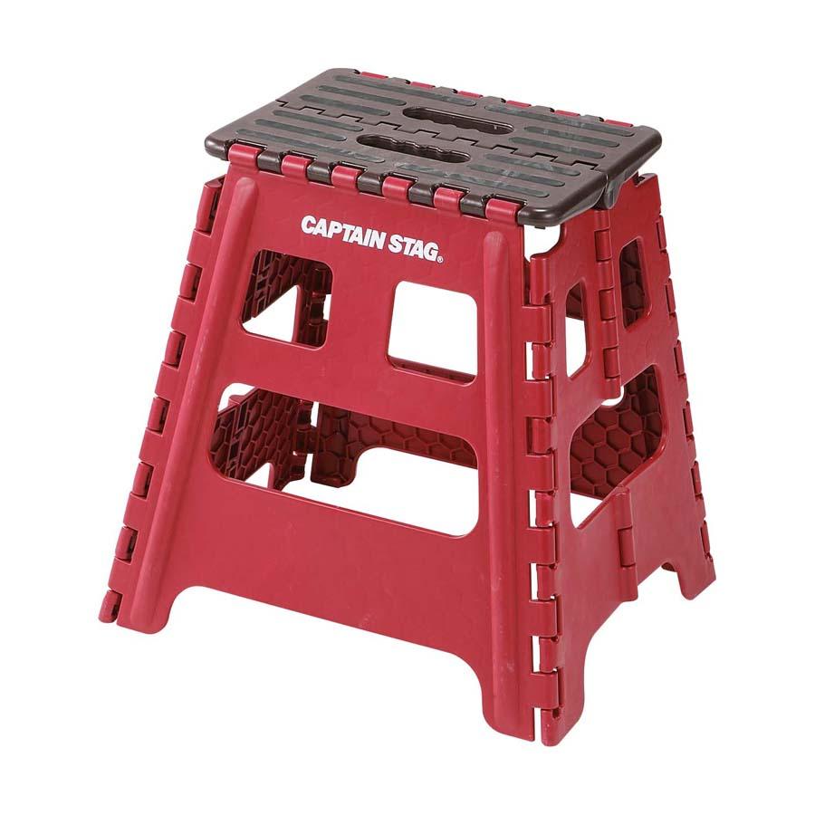 CAPTAIN STAG Step Stool Chair Folding Step L Size Red UW-1504
