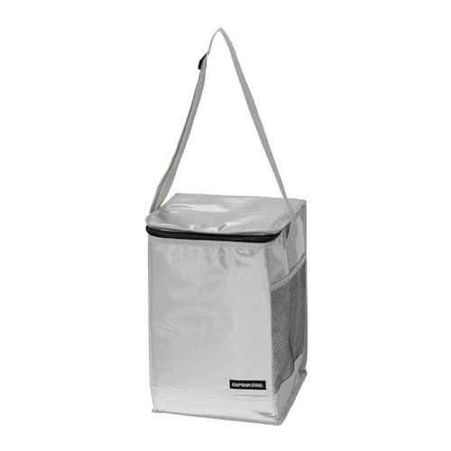 CAPTAIN STAG Insulated Cooler Bag, Foldable Storage, Double Flap Cooler Bag, 12L Capacity, Silver Delis UE-652