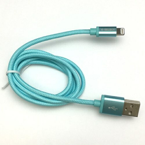 E-SELECT MFI Certified Lightning Color Cable (Nylon Braided Type Resistant to Breakage) 1m Blue ES-LTCB1ANB