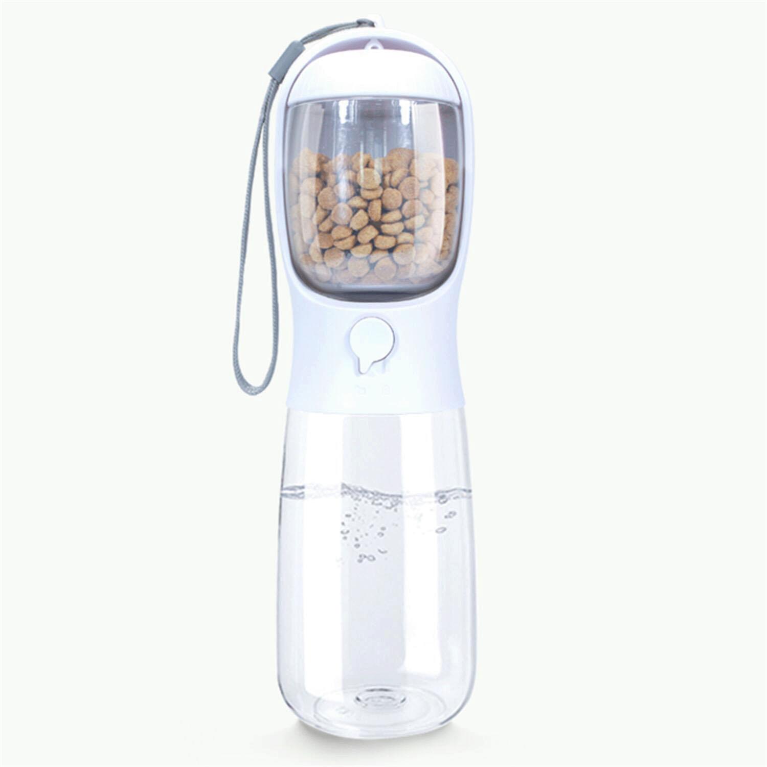 Dog Water Bottle & Dispenser Portable Heatstroke Prevention Petifam Portable Treat & Water Bottle 550ml (White)