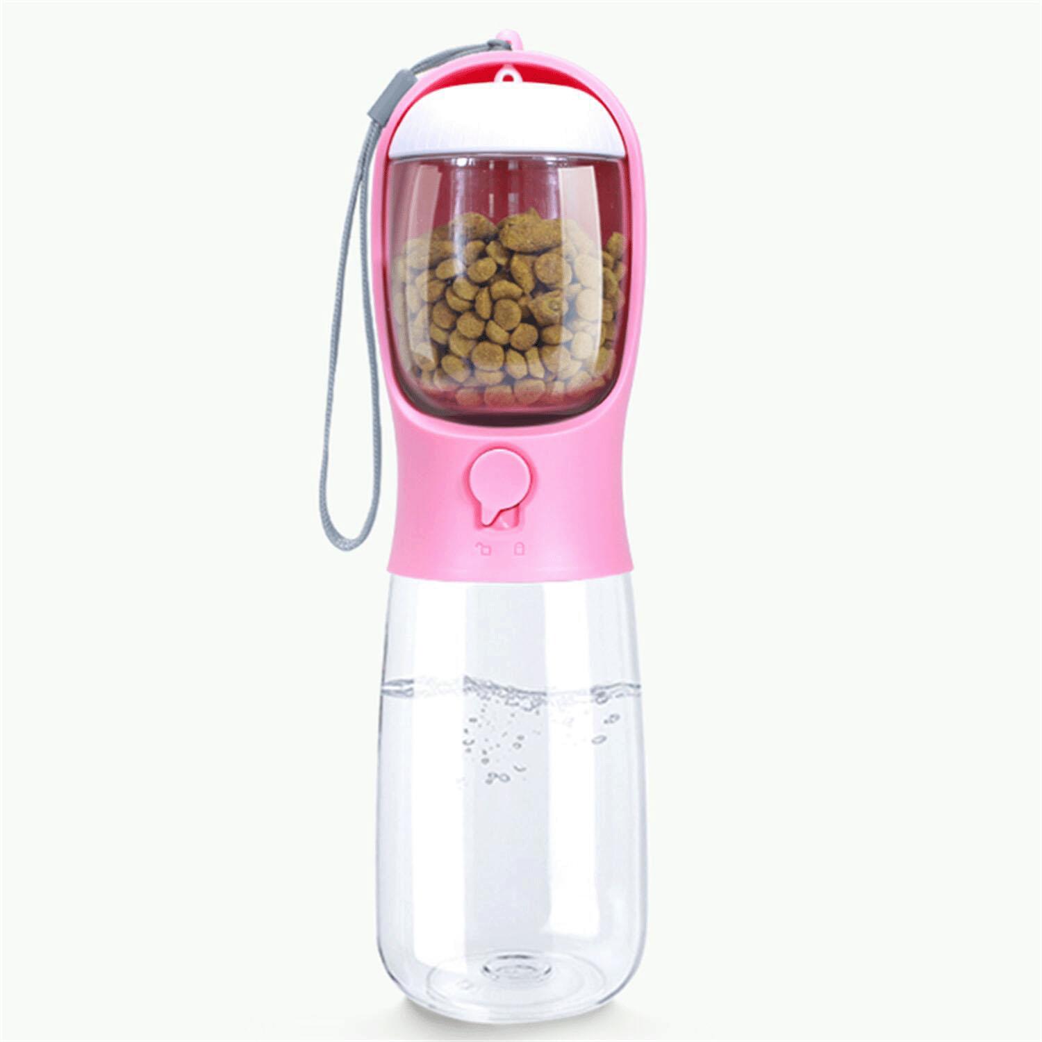 Dog Water Bottle & Dispenser Portable Heatstroke Prevention Petifam Portable Treat & Water Bottle 550ml (Pink)