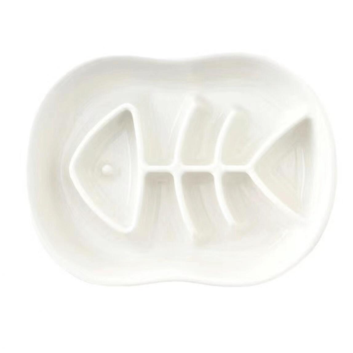 Ceramic Slow-Eating Dish Fishbone