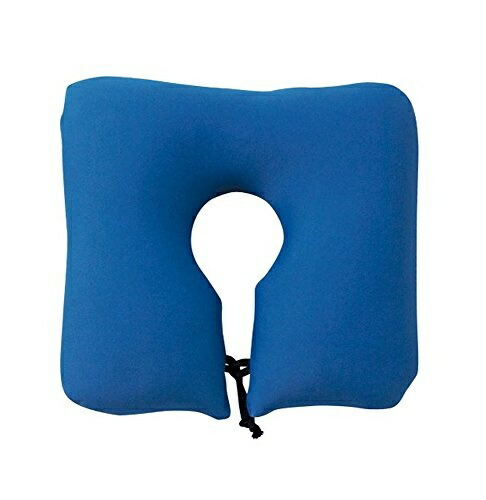 MOGU Portable Neck Pillow Made in Japan Body-Conforming Bead Cushion Resistant to Flattening Powder Beads Used Compact Size (Approx. 30x28x8cm) Blue Hand Washable Neck Pillow Airplane Car Shinkansen Travel Driving Office Portable